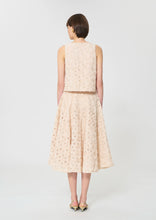 Load image into Gallery viewer, tara-jarmon-womens-jackie-skirt-beige-embossed-floral-pattern
