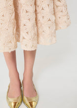 Load image into Gallery viewer, tara-jarmon-womens-jackie-skirt-beige-embossed-floral-pattern
