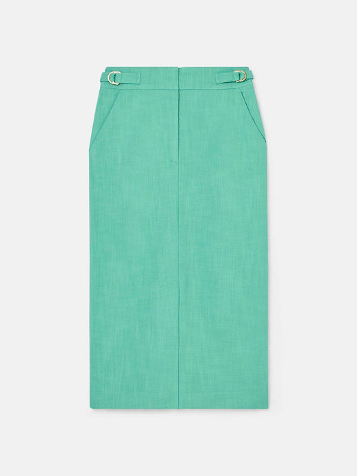 tara-jarmon-womens-justina-green-skirt-in-flamed-fabric