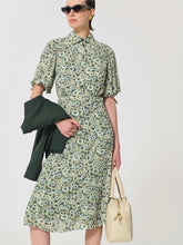 Load image into Gallery viewer, tara-jarmon-womens-rachel-dress-green-floral-print
