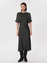 Load image into Gallery viewer, tara-jarmon-womens-rimina-dress-long-khaki

