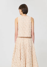 Load image into Gallery viewer, tara-jarmon-womens-tulipe-top-beige-embossed-floral-pattern
