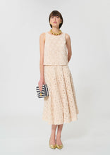 Load image into Gallery viewer, tara-jarmon-womens-tulipe-top-beige-embossed-floral-pattern
