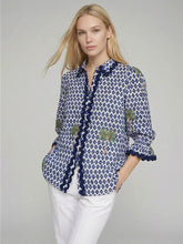 Load image into Gallery viewer, vilagallo-womens-ikat-shirt-palm-trees-print-33218
