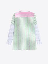Load image into Gallery viewer, vilagallo-womens-white-shirt-with-blue-green-and-pink-embroidery-33250

