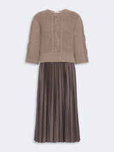 Load image into Gallery viewer, weekend-by-maxmara-wkdcalco-womens-jersey-dress-with-a-wool-top-hazelnut-brown
