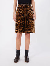 Load image into Gallery viewer, weekend-by-maxmara-womens-flared-printed-velvet-mini-skirt-brown
