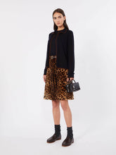 Load image into Gallery viewer, weekend-by-maxmara-womens-flared-printed-velvet-mini-skirt-brown
