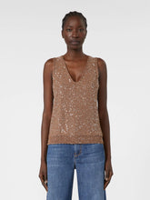 Load image into Gallery viewer, weekend-by-maxmara-womens-sequinned-knitted-top-marron-glace
