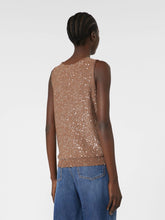 Load image into Gallery viewer, weekend-by-maxmara-womens-sequinned-knitted-top-marron-glace
