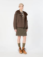 Load image into Gallery viewer, weekend-by-maxmara-womens-wkdabetaia-wool-blend-boucle-short-skirt-brown
