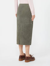 Load image into Gallery viewer, weekend-maxmara-womens-pala-suede-skirt-khaki
