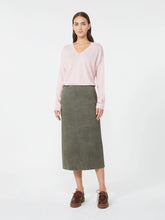 Load image into Gallery viewer, weekend-maxmara-womens-pala-suede-skirt-khaki
