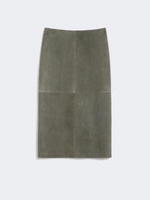 Load image into Gallery viewer, weekend-maxmara-womens-pala-suede-skirt-khaki
