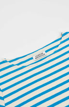 Load image into Gallery viewer, Loreak White and Blue Striped T-Shirt
