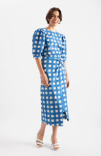 Load image into Gallery viewer, Loreak Mendian Blue and White Check Skirt
