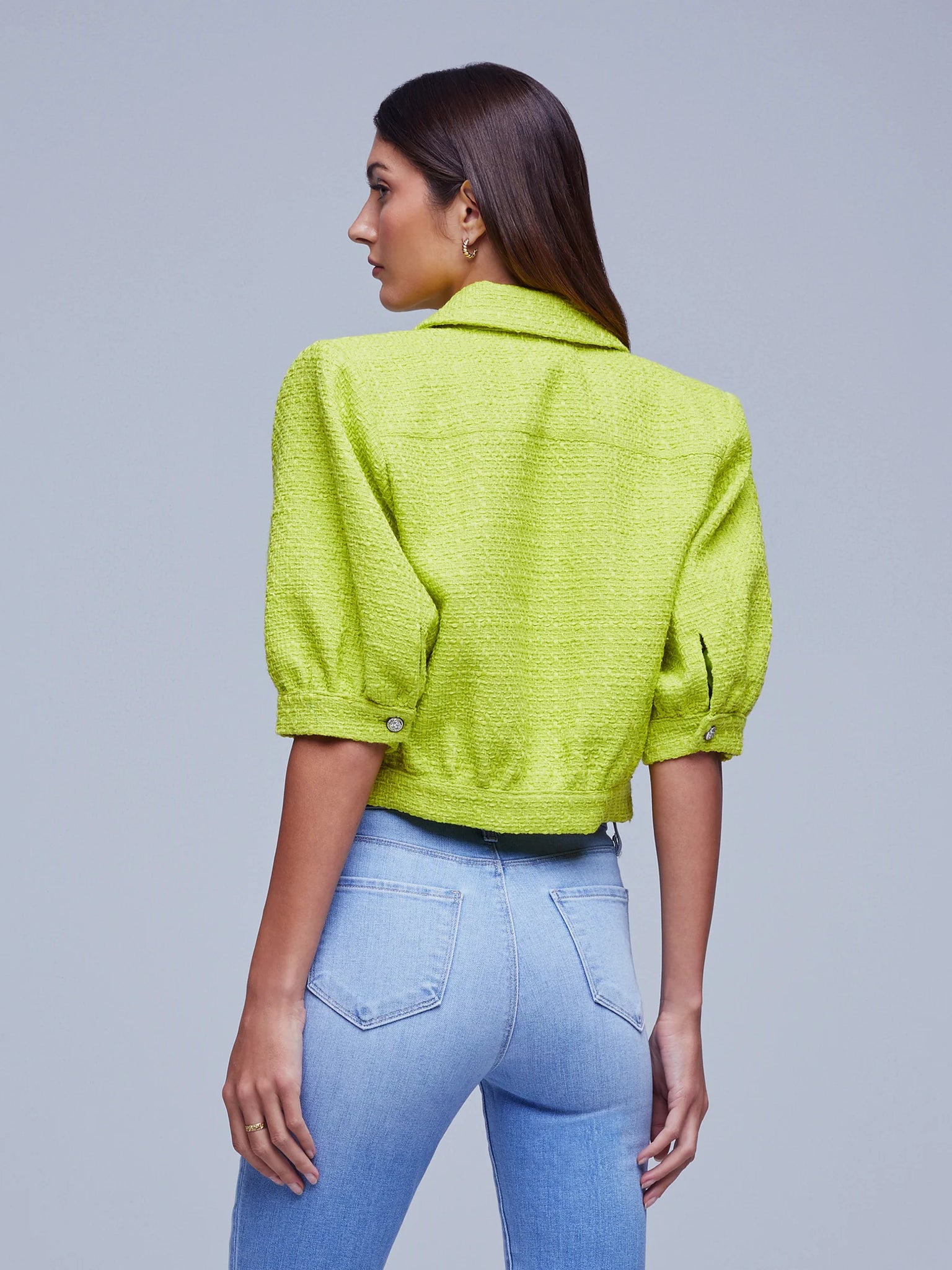 L'Agence Cove Lime Tweed Jacket Bowns Cambridge – bowns