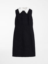 Load image into Gallery viewer, MAXMARA Black Bouclé Dress with White Collar

