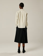 Load image into Gallery viewer, Margaret-Howelll-mhl-Field Skirt-Worn-Linen-cotton-Drill-Black
