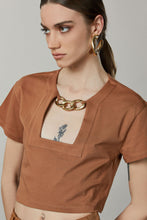 Load image into Gallery viewer, Patrizia-Pepe-Chain-Cropped-Tee-Shirt-bowns-cambridge

