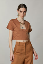 Load image into Gallery viewer, Patrizia-Pepe-Chain-Cropped-Tee-Shirt-bowns-cambridge
