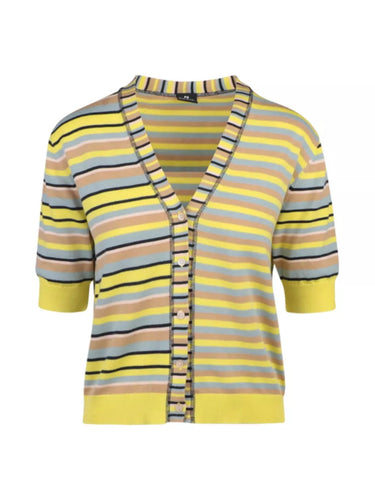 Paul-Smith-Yellow-Knitted-Stripe-Cardigan