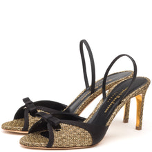 Load image into Gallery viewer, Safara-Rupert-Sanderson-Gold-Black-Heel-Bowns-Cambridge-AW22.2
