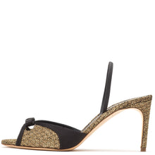 Load image into Gallery viewer, Rupert Sanderson Safara Glitter Bronze Heel Sandal
