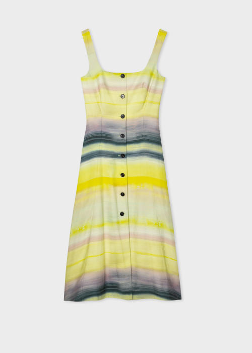 Paul Smith Lime and Yellow Horizontal Stripe Dress