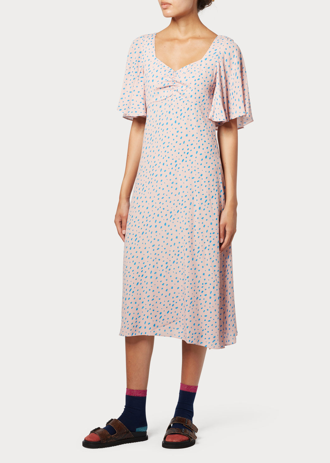 Paul Smith Pink Dress With Cobalt Splash Print