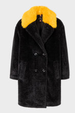 Load image into Gallery viewer, paul-smith-faux-fur-coat-with-yellow-collar
