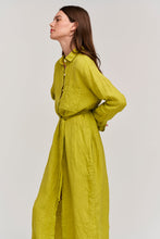 Load image into Gallery viewer, Velvet Jora Linen Button Up Dress in Lemondrop
